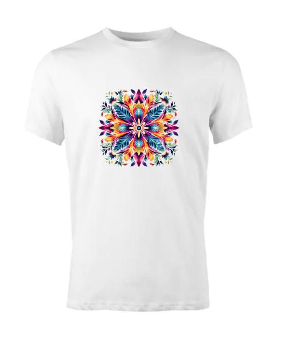 Psychedelic Mandala Shirt - Vibrant Boho-Inspired Graphic Tee for Free Spirits