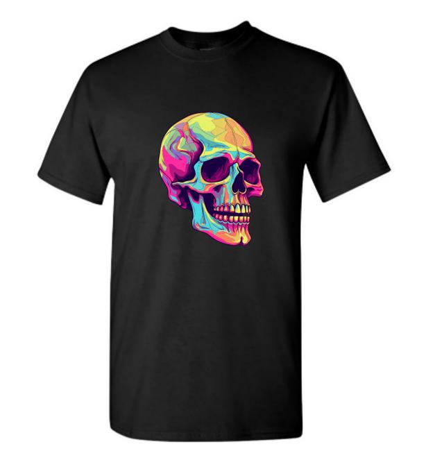 Psychedelic Skull T-Shirt/ Colorful Graphic Tee / Unique Art Shirt