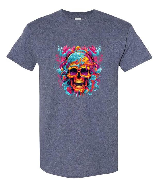 Psychedelic Skull T-Shirt/ Colorful Graphic Tee / Unique Art Shirt