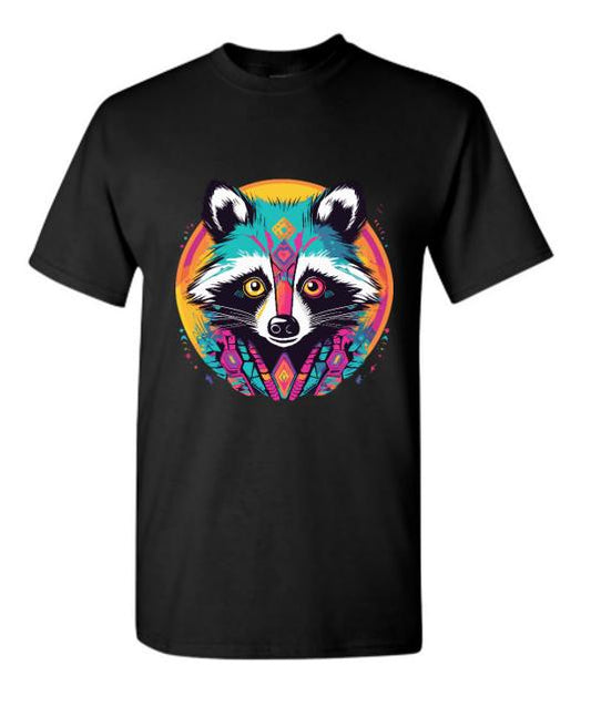 Psychedelic Raccoon T-Shirt/ Colorful Animal Tee/ Unique Graphic Tee/ Nature Lover Gift