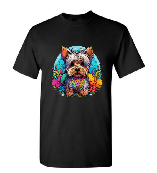 Psychedelic Yorkshire Terrier T-Shirt/ Colorful Dog Graphic Tee/ Unique Pet Lover Shirt/ Perfect Gift for Dog Owners