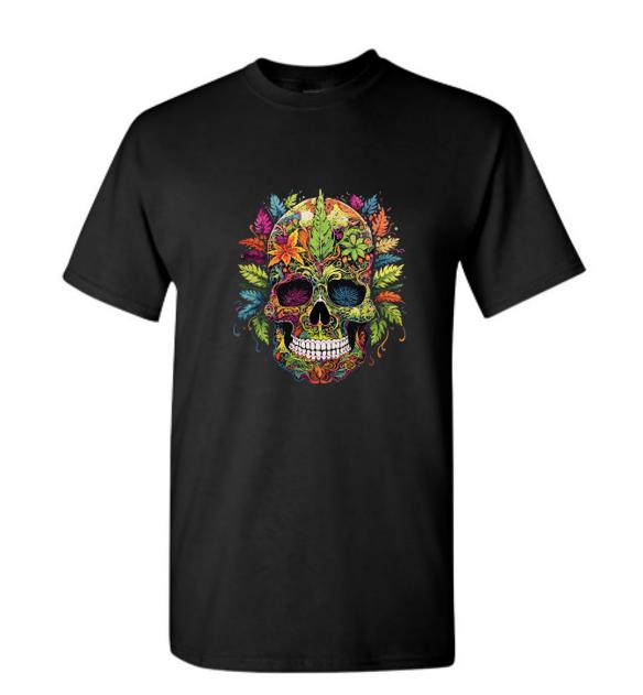 Psychedelic Skull Shirt/Vibrant Graphic Tee/ Trippy Skull Design/Perfect for Alternative Fashion Lovers.