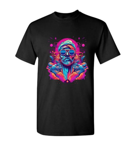 Psychedelic Vintage Hippie Man T-Shirt/ Retro Boho Graphic Tee