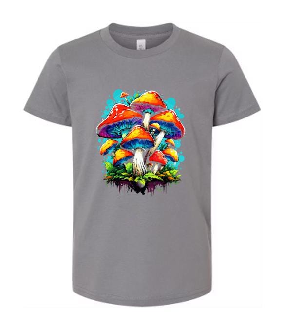 Psychedelic Mushroom T-Shirt/Vibrant Boho Graphic Tee/Trippy Fungi Design/Perfect for Nature Lovers and Festival Goers.