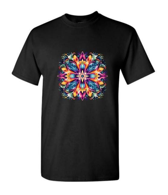 Psychedelic Mandala Shirt - Vibrant Boho-Inspired Graphic Tee for Free Spirits
