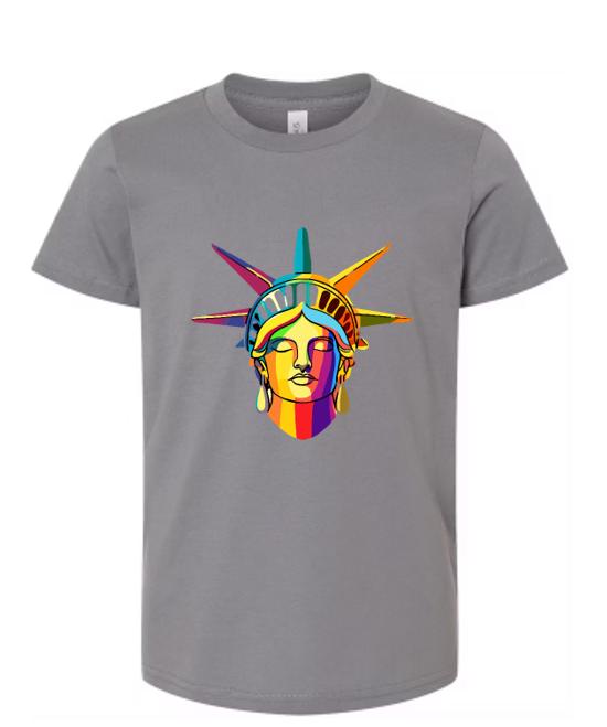 Psychedelic Statue of Liberty Face T-Shirt - Artistic Graphic Tee
