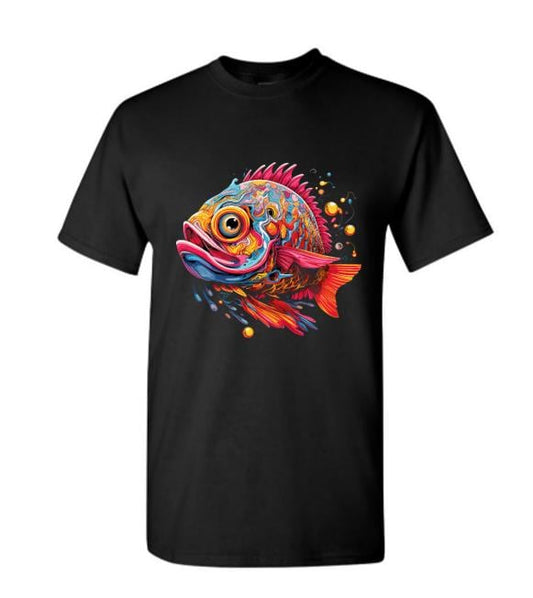 Psychedelic Fish T-Shirt/ Dive into Color!