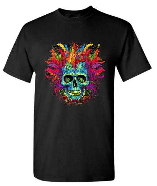 Psychedelic; Skull Shirt; Graphic Tee, Bold Style; Unique Vibes