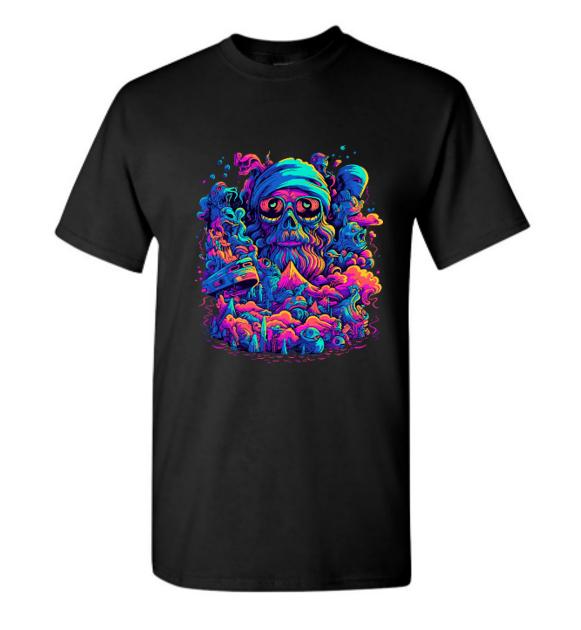Psychedelic Zombie Skull T-Shirt/Trippie Graphic Tee