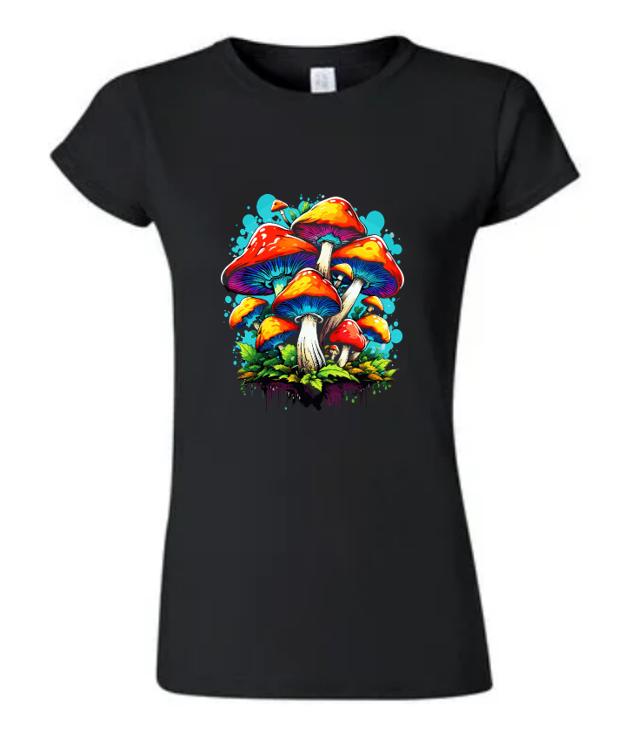 Psychedelic Mushroom T-Shirt/Vibrant Boho Graphic Tee/Trippy Fungi Design/Perfect for Nature Lovers and Festival Goers.