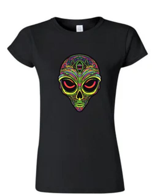 Cosmic Psychedelic Alien T-Shirt/Funky Graphic Tee/ Out-of-This-World Design/Retro UFO Vibes/Unique Gift for Sci-Fi Lovers