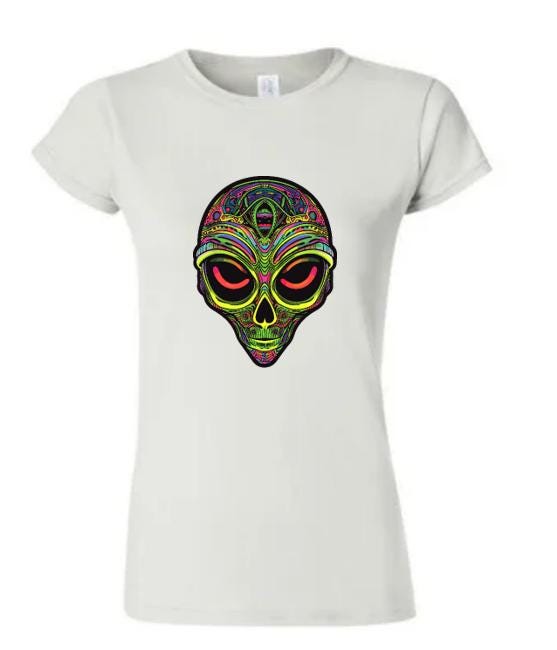 Cosmic Psychedelic Alien T-Shirt/Funky Graphic Tee/ Out-of-This-World Design/Retro UFO Vibes/Unique Gift for Sci-Fi Lovers
