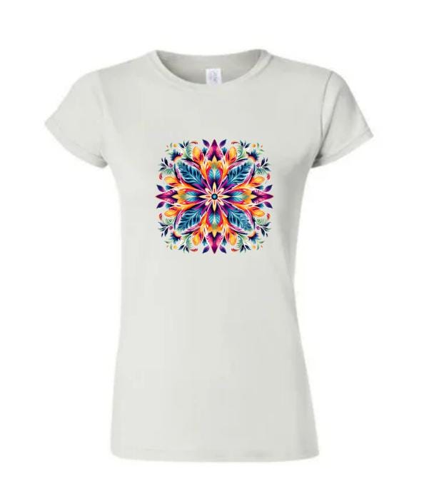 Psychedelic Mandala Shirt - Vibrant Boho-Inspired Graphic Tee for Free Spirits