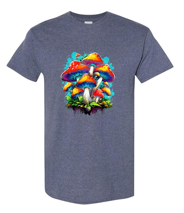 Psychedelic Mushroom T-Shirt/Vibrant Boho Graphic Tee/Trippy Fungi Design/Perfect for Nature Lovers and Festival Goers.