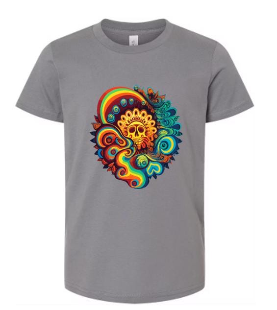 Psychedelic Skull T-Shirt/ Colorful Graphic Tee / Unique Art Shirt