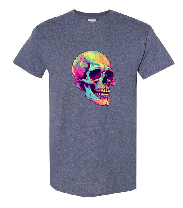 Psychedelic Skull T-Shirt/ Colorful Graphic Tee / Unique Art Shirt