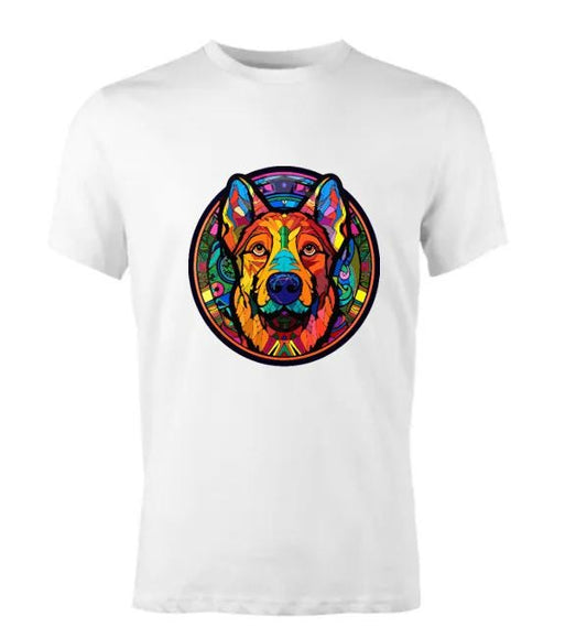 Psychedelic German Shepherd T-Shirt/Trippy Dog Lover Tee/Unique Pet Apparel