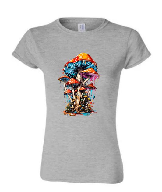 Psychedelic Mushroom T-Shirt/Vibrant Boho Graphic Tee/Trippy Fungi Design/Perfect for Nature Lovers and Festival Goers.