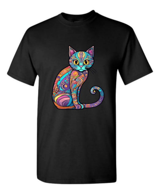Embrace Your Inner Cat Lover with our Psychedelic Cat T-Shirt!